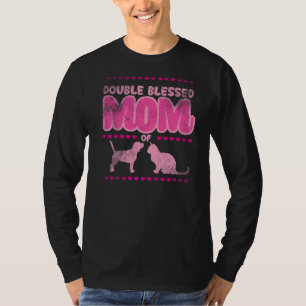 Doppel gesegnete Mama nur eine Mama, die ihre Katz T-Shirt