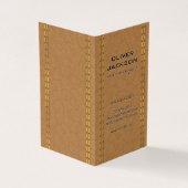 Doppel gestepptes Tan Leather Visitenkarten (Vorderseite)