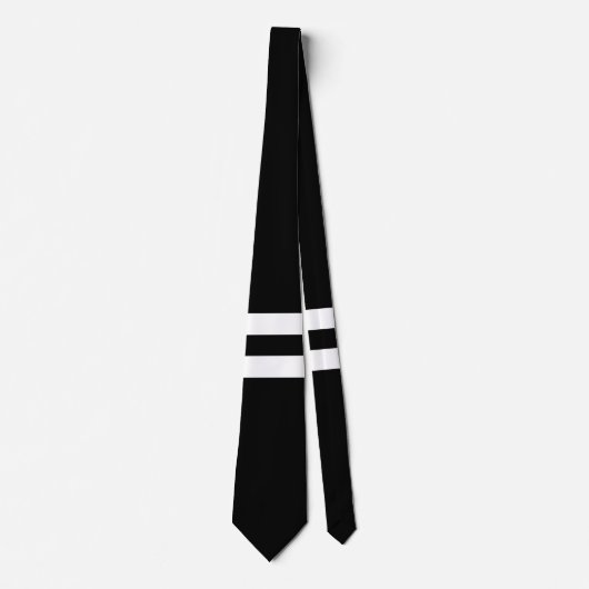 Doppel-Gestreifte Hals-Schwarzweiss-Krawatte Krawatte (Vorderseite)