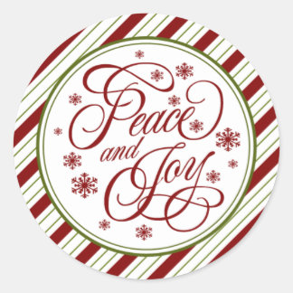 Doppel gestreifte Siegel für Frieden und Freude Runder Aufkleber
