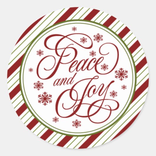 Doppel gestreifte Siegel für Frieden und Freude Runder Aufkleber (Vorderseite)