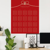 Doppel Glück Gold Knot Wedding Seating Chart Poster (Heimbüro)