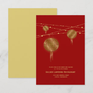 Doppel Glück Golden Lanterns Chinesische Hochzeit Einladung