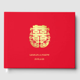 Doppel-Glück & Mandarin Ducks Chinesische Hochzeit Gästebuch