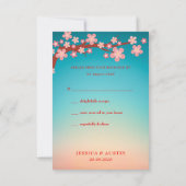 Doppel-Glück New Dawn chinesischer Hochzeit RSVP Karte (Rückseite)