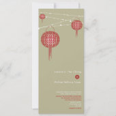 Doppel Glück Red Lanterns Chic Chinese Wedding Einladung (Vorderseite)
