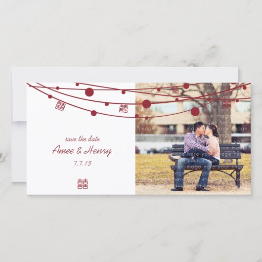 Doppel-Glücksklettern Hochzeit Speichern Sie das D Save The Date (Vorderseite)