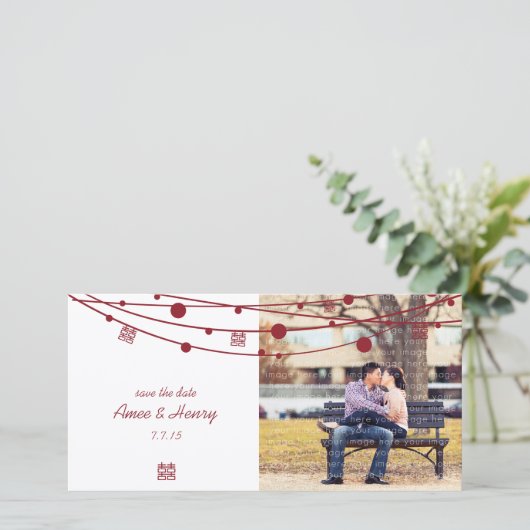 Doppel-Glücksklettern Hochzeit Speichern Sie das D Save The Date (Stehend Vorderseite)