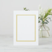 Doppel-Gold-Metallic-Grenze auf Bubbly White (Stehend Vorderseite)