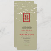 Doppel Happiness Fairy Lights Chic Chinesische Hoc Einladung (Vorne/Hinten)