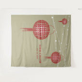 Doppel-Happiness-Laternen für Hochzeiten Foto Hint Wandteppich (Vorderseite (Horizontal))