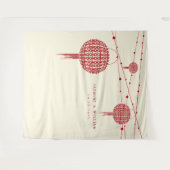 Doppel-Happiness-Laternen für Hochzeiten Foto Hint Wandteppich (Vorderseite (Horizontal))