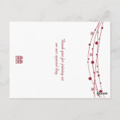 Doppel-Happiness-Laternen Hochzeitskarten Postkarte (Rückseite)