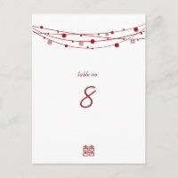 Doppel-Happiness-Laternen Hochzeitskarten