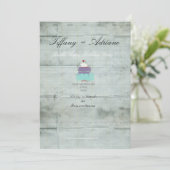 Doppel Happy Birthday Cake Kirsche Einladung (Stehend Vorderseite)
