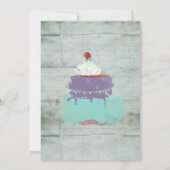 Doppel Happy Birthday Cake Kirsche Einladung (Rückseite)