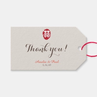 Doppel-Happy Chinese Wedding-Geschenk-Tag Geschenkanhänger
