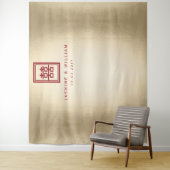 Doppel-Happy Chinesisch Hochzeit Foto Hintergrund Wandteppich (Beispiel)