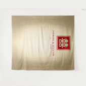 Doppel-Happy Chinesisch Hochzeit Foto Hintergrund Wandteppich (Vorderseite (Horizontal))