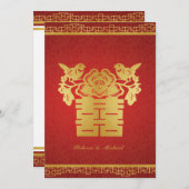 Doppel-Happy Chinesisch Themed Wedites Einladungen (Vorne/Hinten)