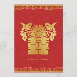 Doppel-Happy Chinesisch Themed Wedites Einladungen