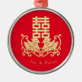 Doppel-Happy-Ornament Ornament Aus Metall (Vorne)