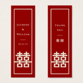 Doppel-Happy Red Chinese Wedding DIY-Geschenk-Tag (Vorne & Hinten)