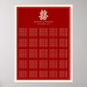 Doppel Happy Red Chinese Wedding Seating Chart Poster (Vorne)