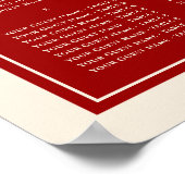 Doppel Happy Red Chinese Wedding Seating Chart Poster (Ecke)