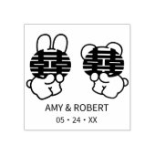 Doppel Happy Wedding Monogram Kautschuk Briefmarke Gummistempel (Prägung)