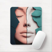 Doppel-Harmonie-Mädchenporträt Mousepad (Mit Mouse)