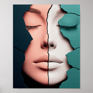 Doppel-Harmonie-Mädchenporträt Poster