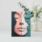 Doppel-Harmonie-Mädchenporträt Postkarte (Stehend Vorderseite)