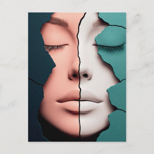 Doppel-Harmonie-Mädchenporträt Postkarte (Vorderseite)