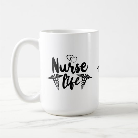 Doppel-Herz-Krankenversicherung | Funny Nurse Kaffeetasse (Links)