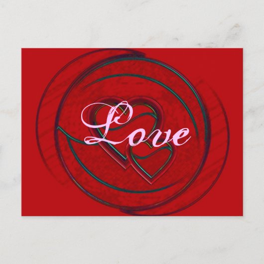 Doppel-Herz-Liebe Postkarte (Vorderseite)