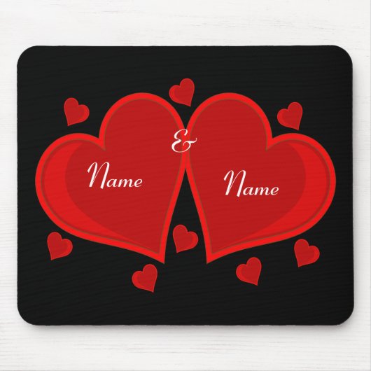 Doppel-Herz-Maus-Pad Mousepad (Vorne)