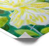 Doppel-Hibiskus Blume Aquarell Poster (Ecke)