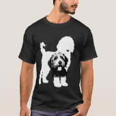 Doppel-Hund-Silhouetten in fett Schwarz und Weiß T-Shirt (Vorderseite)
