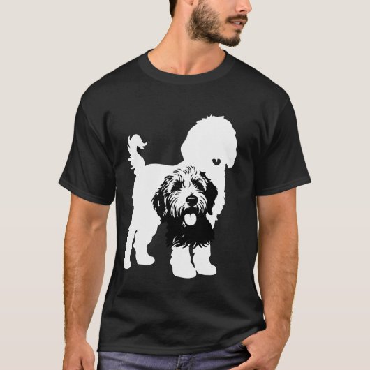 Doppel-Hund-Silhouetten in fett Schwarz und Weiß T-Shirt (Vorderseite)