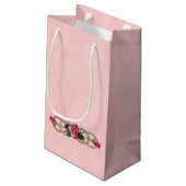 Doppel Infinity Silver Gold Rose + Ihr Backgr. Kleine Geschenktüte (Rückseite Schrägansicht)