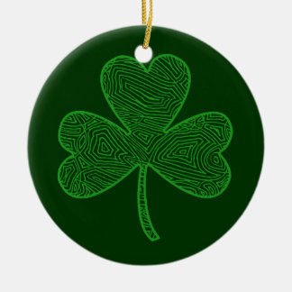 Doppel-Kleeblatt Keramik Ornament
