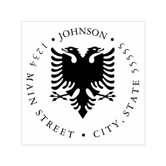 Doppel-Kopf-Adlerflagge Albaniens Rückkehrlabel Permastempel (Design)