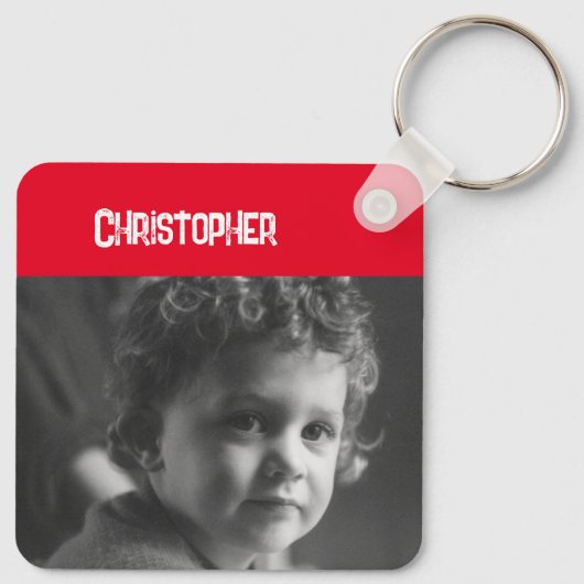 Doppel-Liebe-Papa geben den Namen weißes, rotes Fo Schlüsselanhänger (Rückseite)