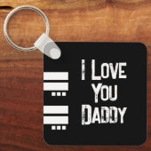 Doppel-Liebe-Papa hinzufügen Name Schwarz-weißes F Schlüsselanhänger (Vorderseite)