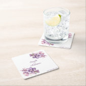 Doppel-Lilah-Blume: Personalisierte Hochzeiten-Unt Rechteckiger Pappuntersetzer (Vor Ort)