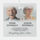 Doppel-Memorial-Foto Weihnachten Ornament Aus Glas (Vorderseite)