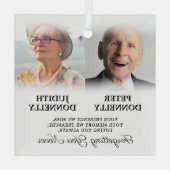 Doppel-Memorial-Foto Weihnachten Ornament Aus Glas (Rückseite)