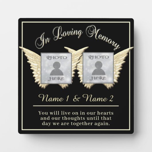 Doppel-Memorial Fotoplatte (Vorderseite)