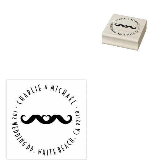 Doppel Mr. Mustache Liebe Gay Wedding Rubber Brief Gummistempel (Stempel)